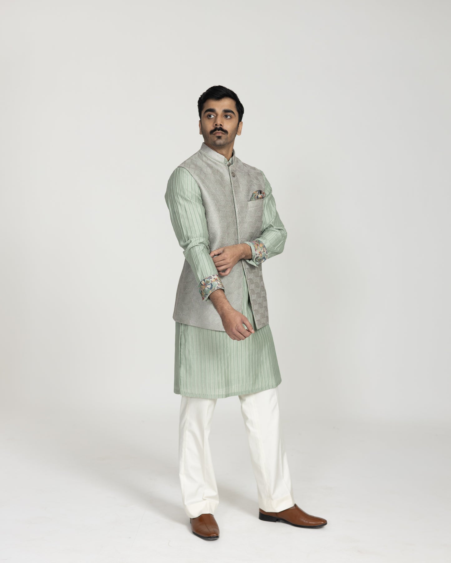 Cube Silk Nehru Jacket