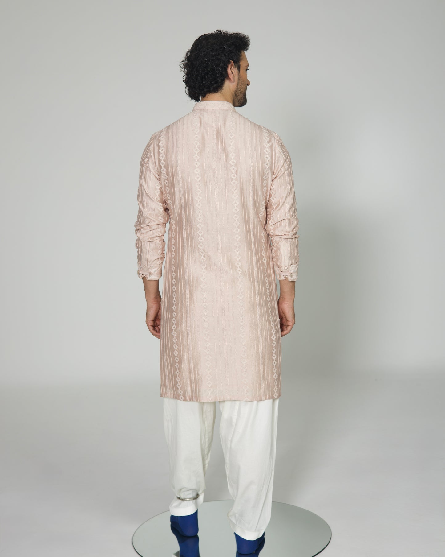 Mirror Stripe Luppi Button Kurta