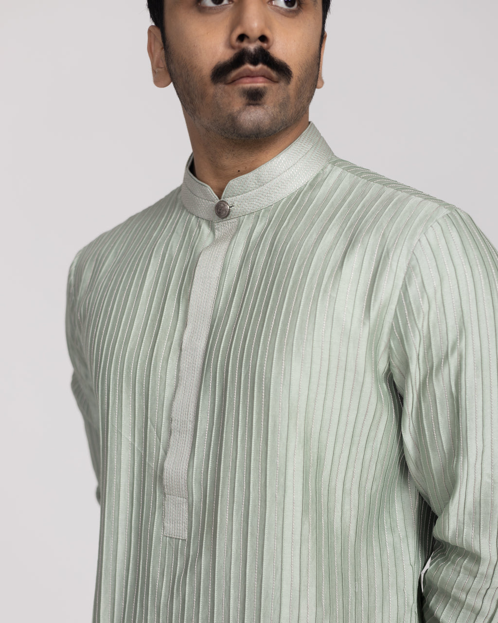 Cube Pintuck Silk Kurta