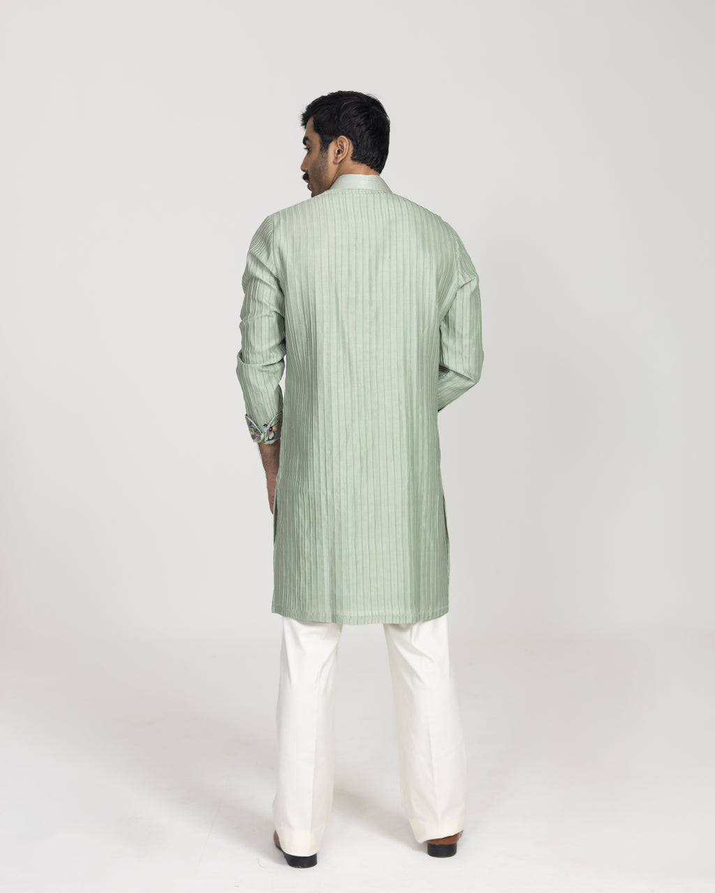 Cube Pintuck Silk Kurta