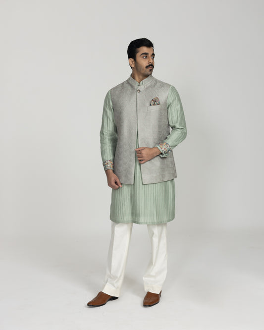 Cube Silk Nehru Jacket