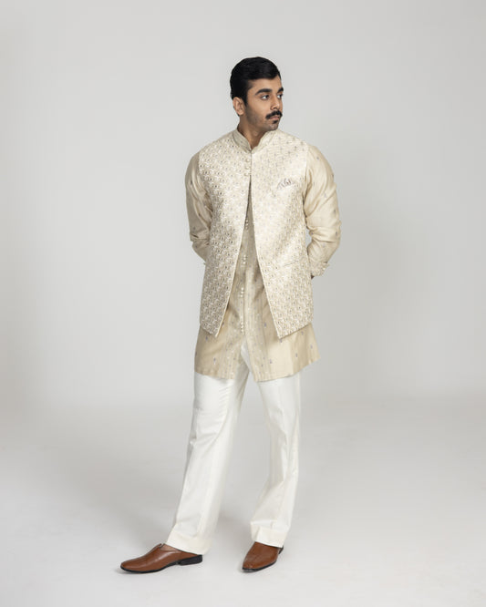 Jharokha Silk Nehru Jacket