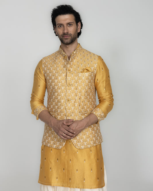 Jharokha Silk Nehru Jacket
