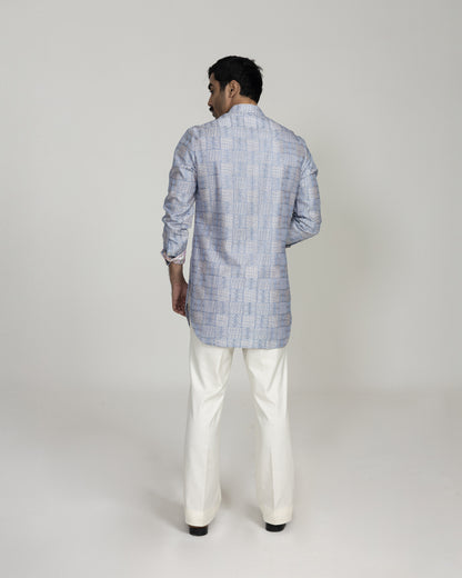 Kantha Concealed Front Open Kurta