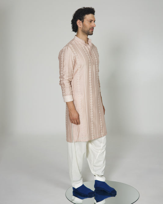 Mirror Stripe Luppi Button Kurta