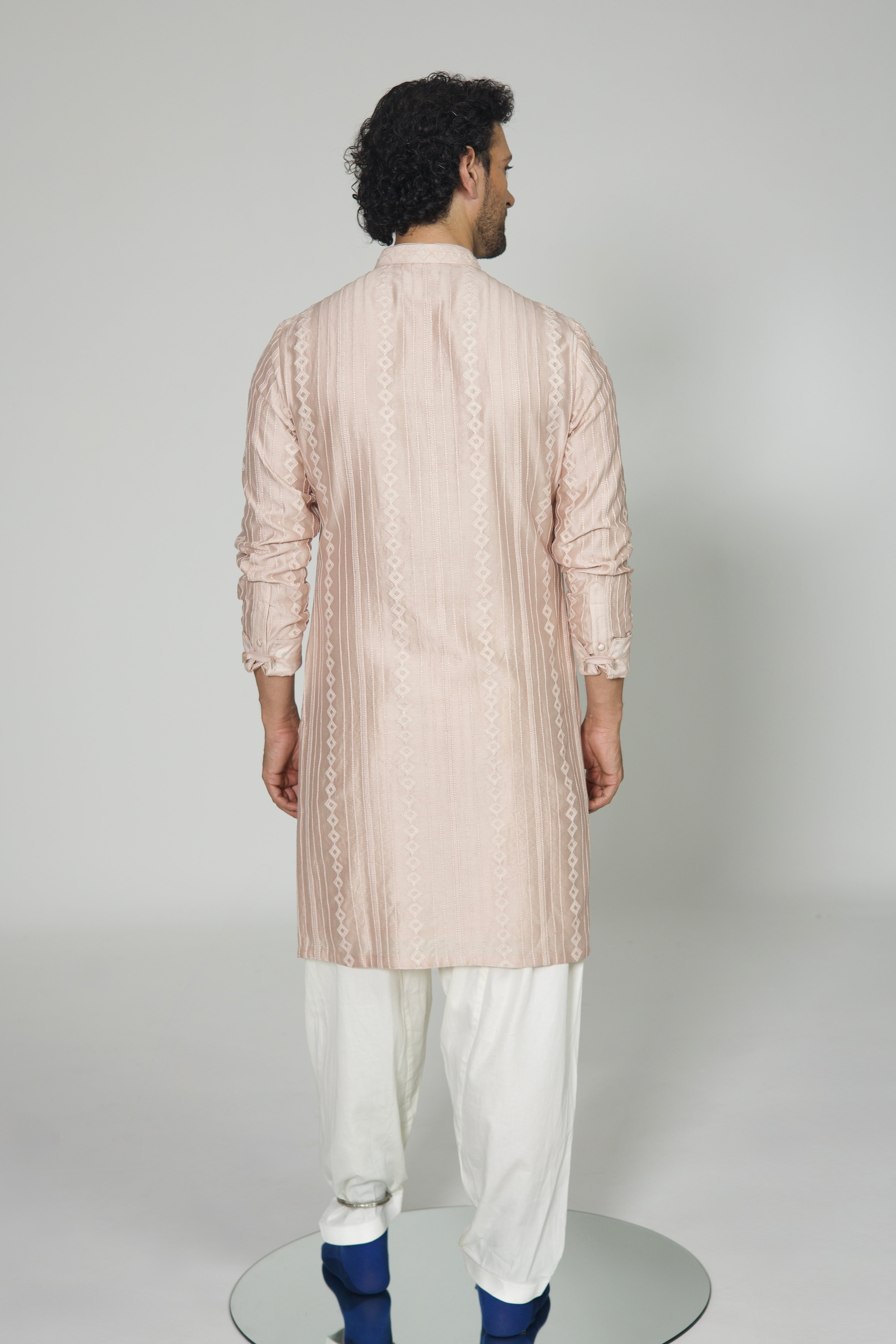 Mirror Stripe Luppi Button Kurta