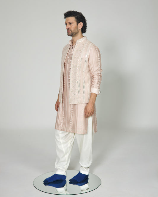 Mirror Stripe Nehru Jacket