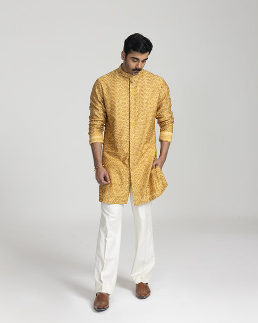 Pixel Concealed Front Open Kurta