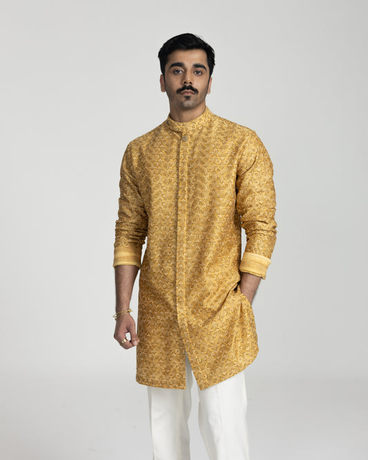 Pixel Concealed Front Open Kurta