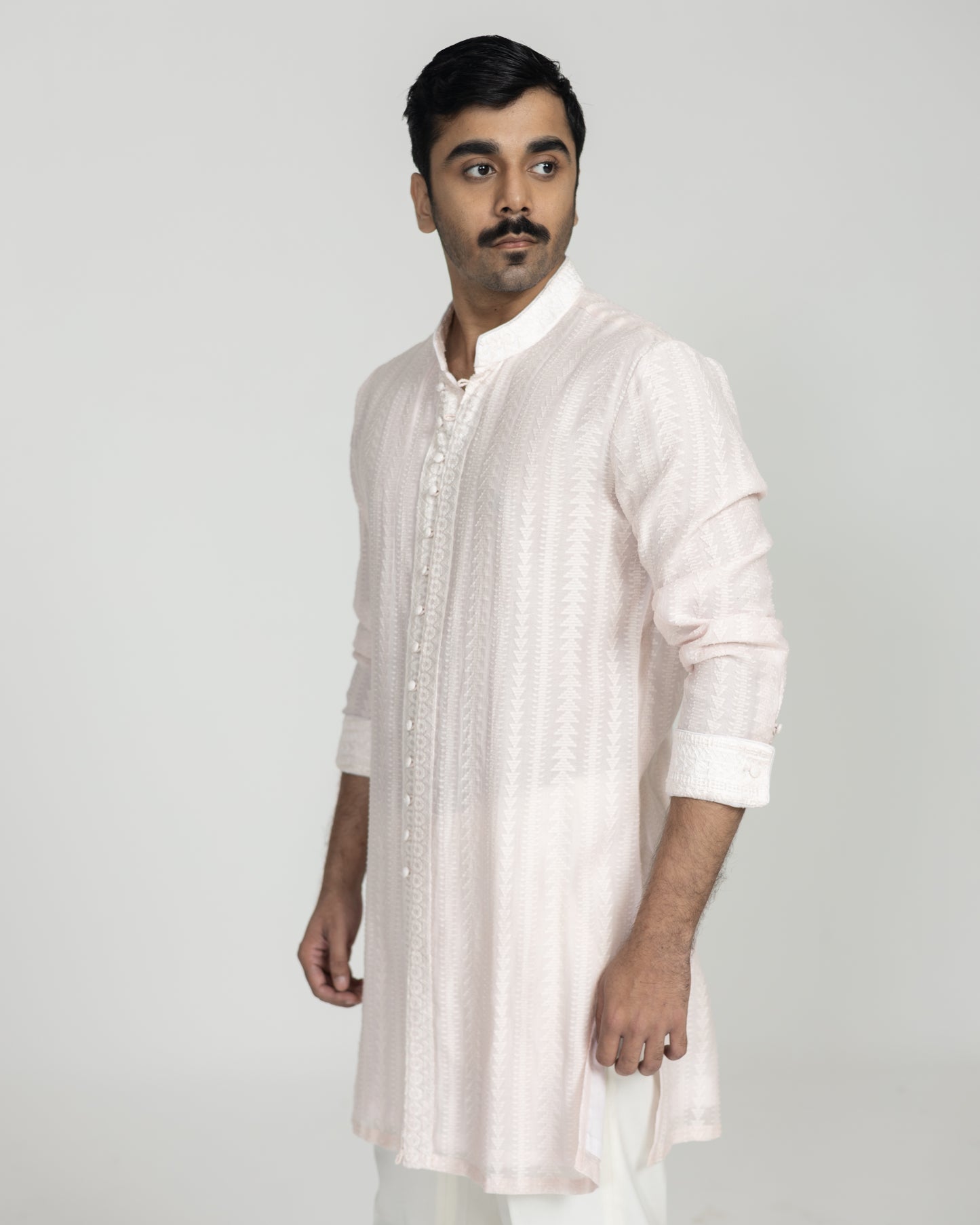 Stripe Aari Luppi Button Nehru jacket
