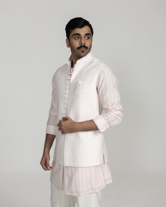 Stripe Aari Luppi Button Nehru jacket