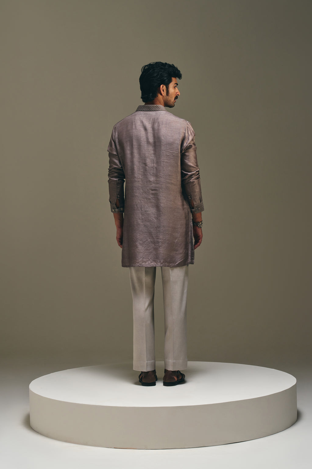 Diamond Pintuck Silk Kurta