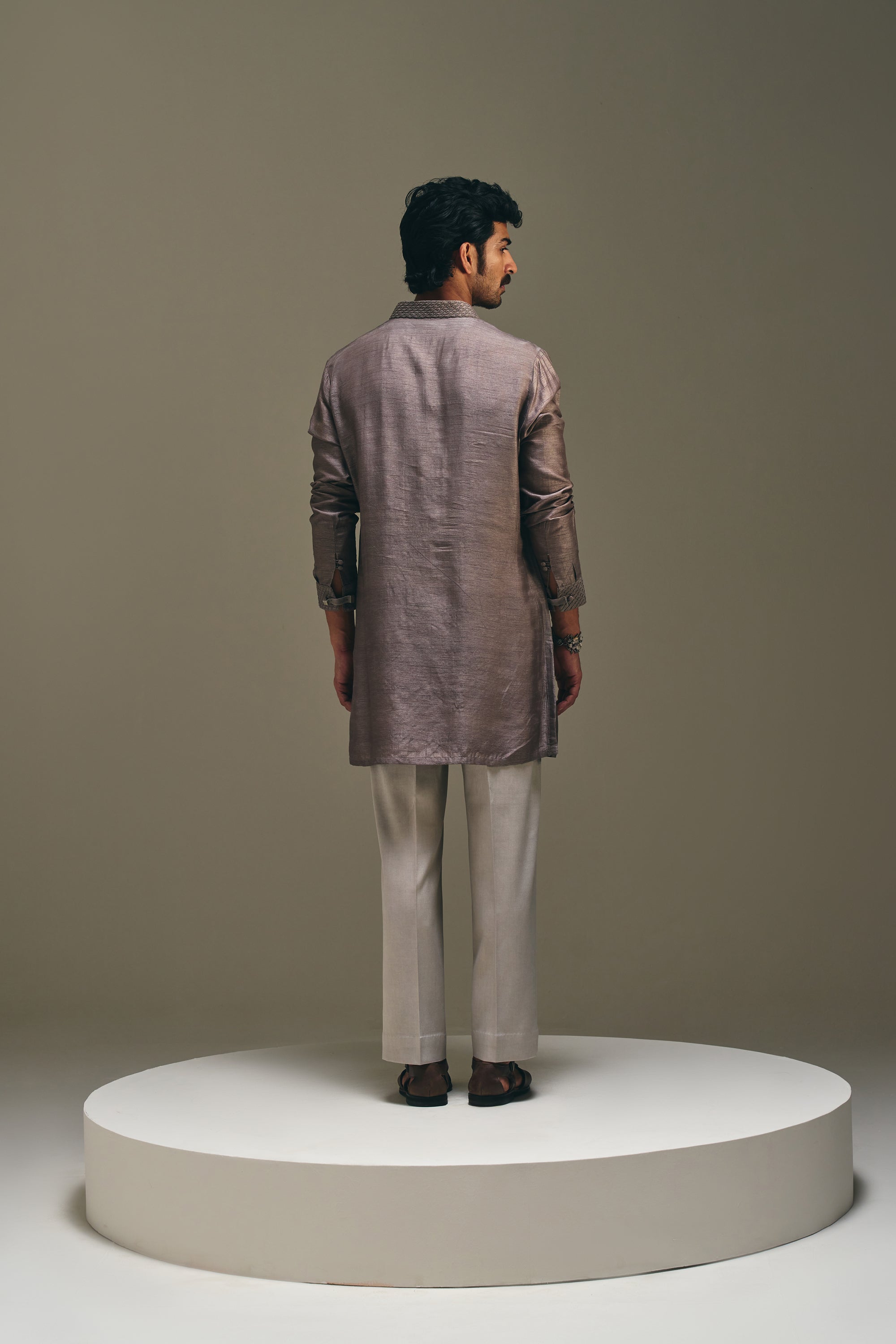 Diamond Pintuck Silk Kurta